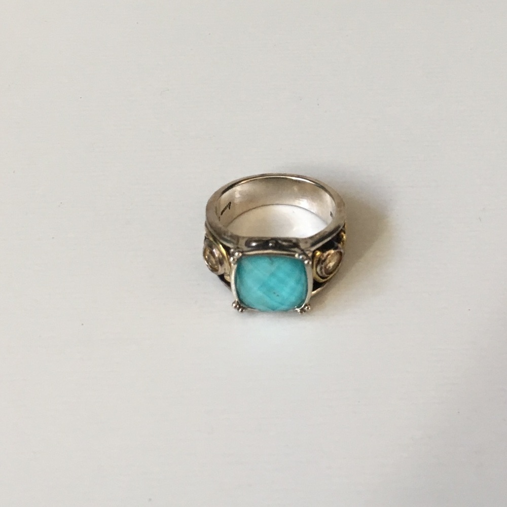 Authentic Gemstone Ring  - silver and bronze ring
